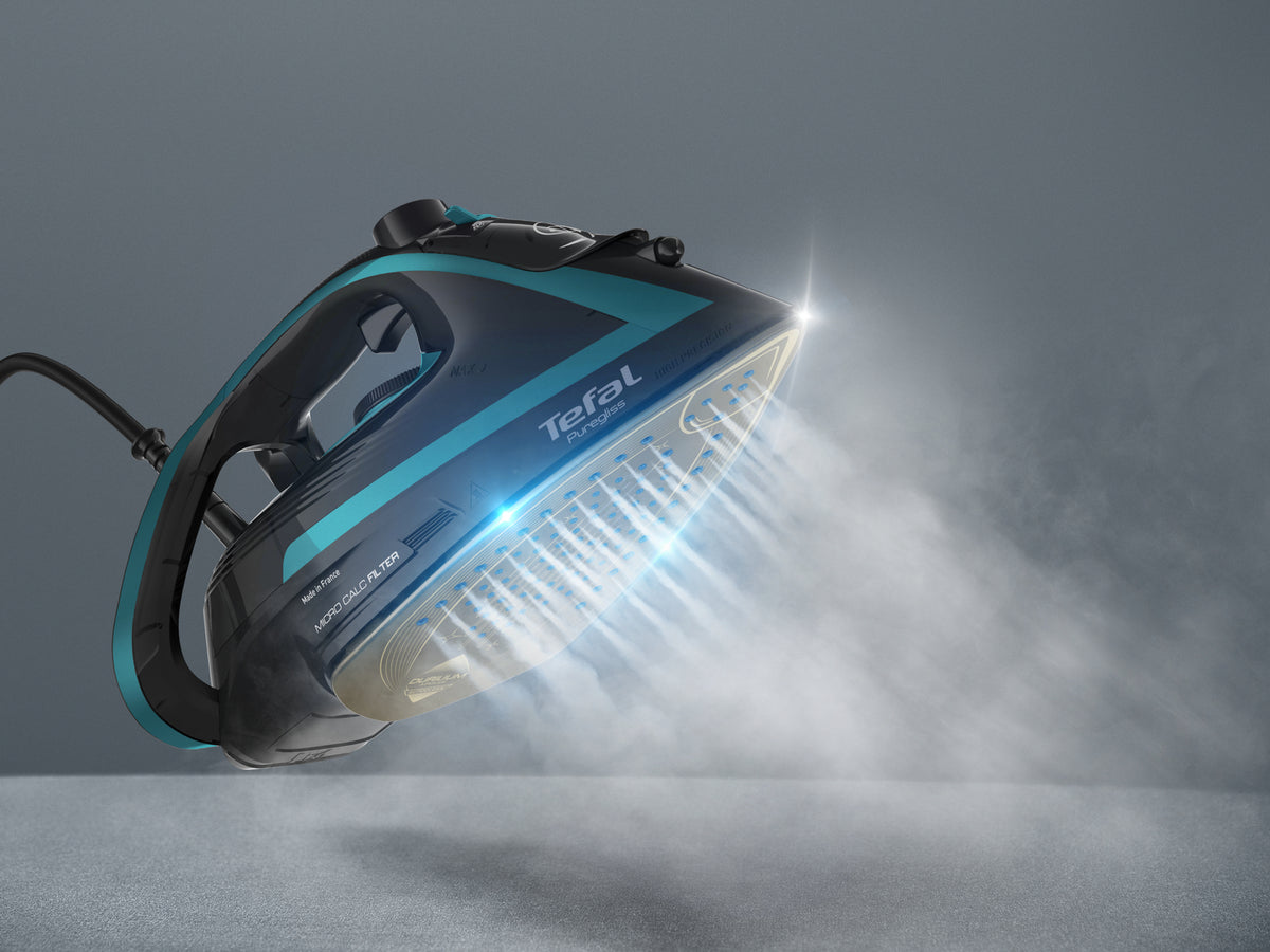 Tefal Puregliss FV8066 Fer à repasser à sec ou à vapeur Durilium AirGlide Autoclean soleplate 3000 W Noir, Bleu