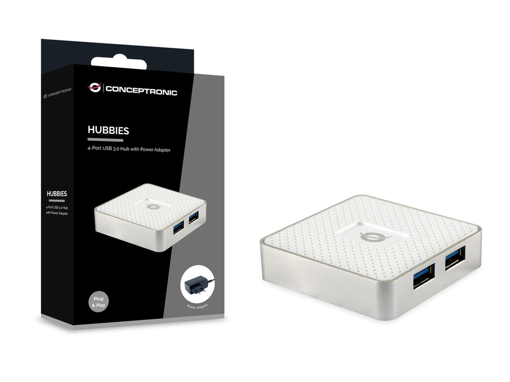 Conceptronic HUBBIES03W hub & concentrateur USB 3.2 Gen 1 (3.1 Gen 1) Micro-B 5000 Mbit/s Blanc