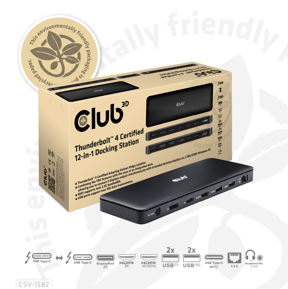 CLUB3D Club 3D, Dockingstation TB4 12 in 1 - vue 8