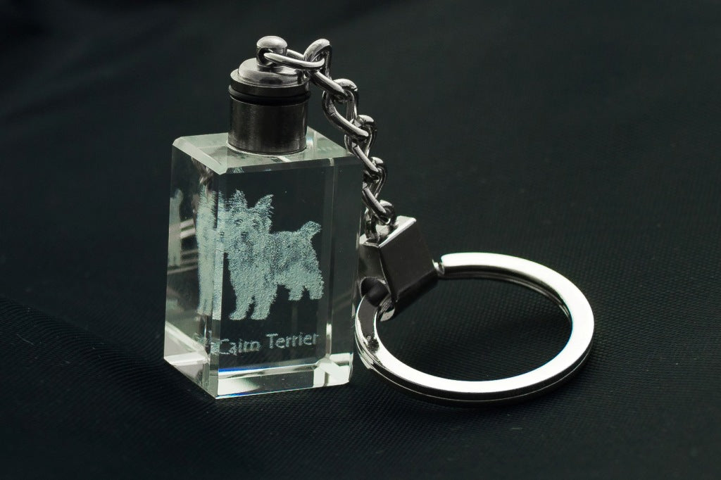 Cairn Terrier - Crystal key ring with dog photo, illuminated key ring, unique gift by Art-Dog brand