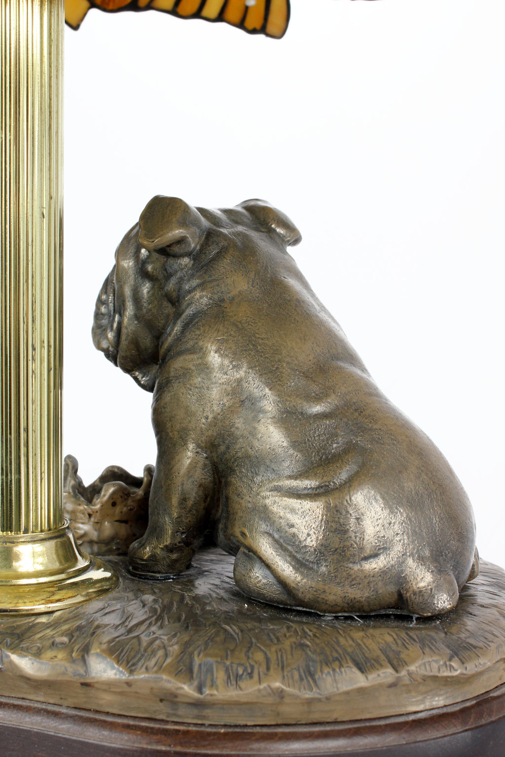 Bulldog, English Bulldog, British Bulldog - stained glass lamp with a lampshade, table lamp with a dog statue, interior decor in retro style by Art-Dog brand