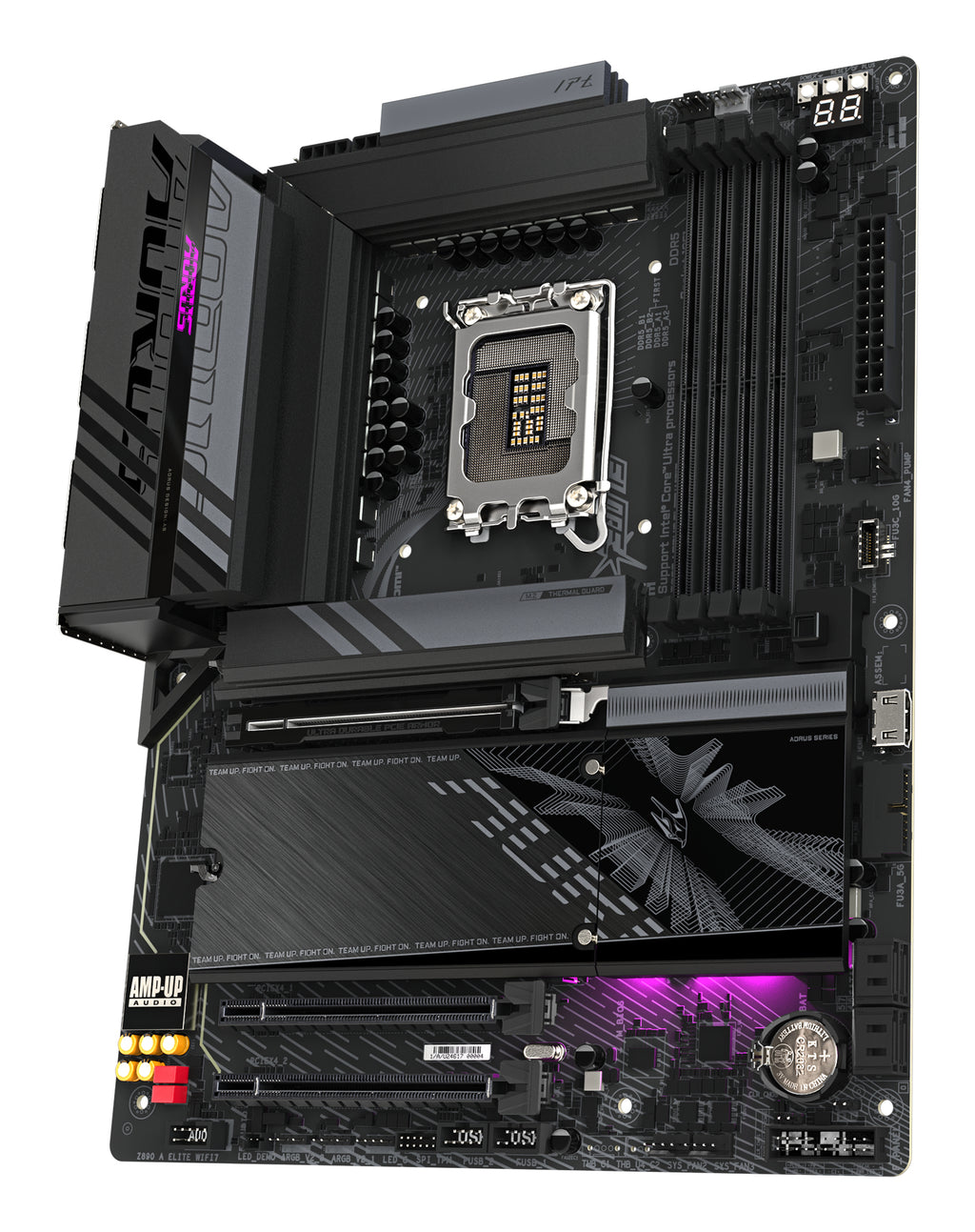 GIGABYTE Carte mère Z890 AORUS ELITE WIFI7 - Prend en charge les processeurs Intel Core Ultra (Série 2), VRM à 16+1+2 phases, jusqu'à 8800MHz DDR5 (OC), 1xPCIe 5.0 + 3xPCIe 4.0, Wi-Fi 7, LAN 2.5GbE, Thunderbolt 4