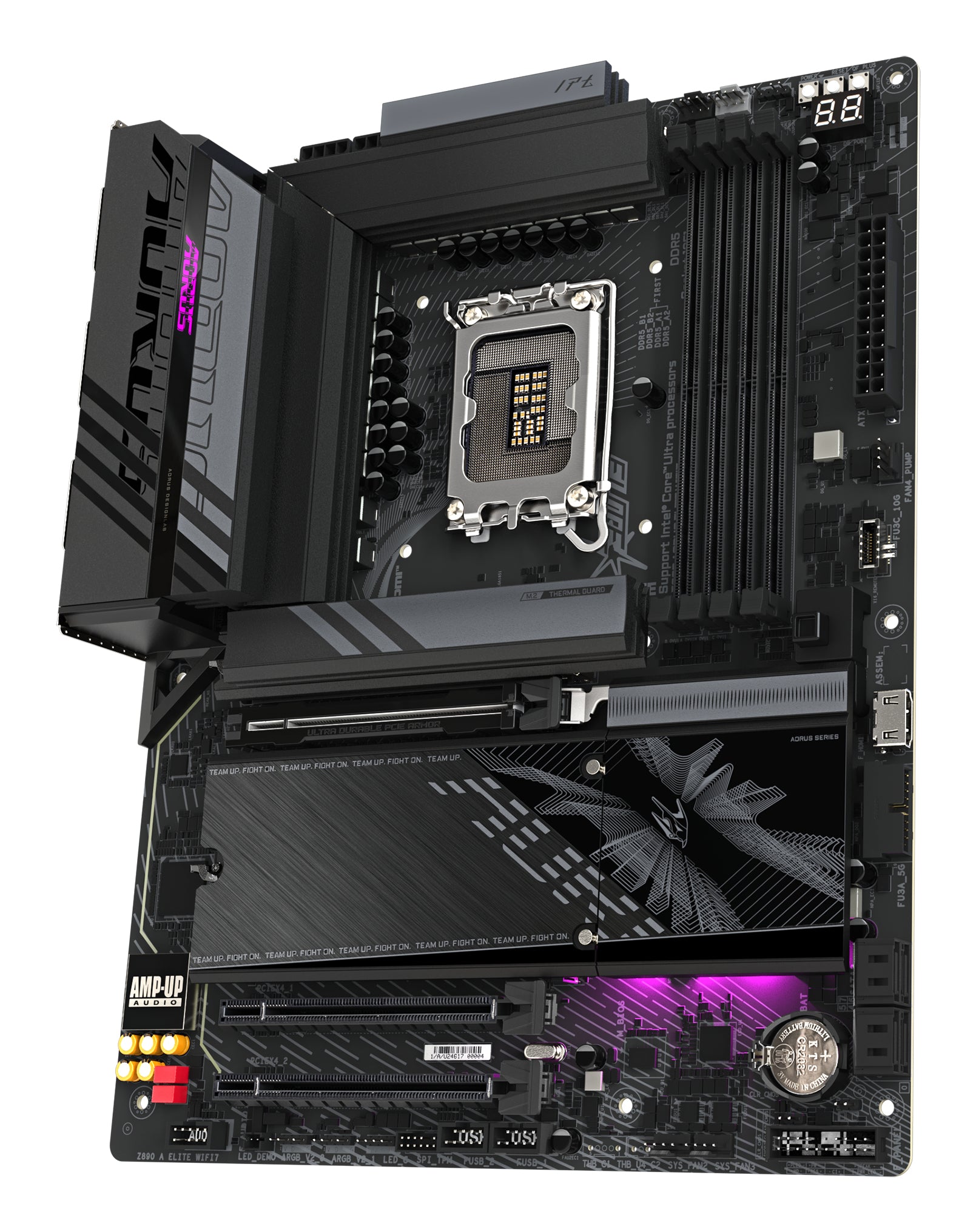 GIGABYTE Carte mère Z890 AORUS ELITE WIFI7 - Prend en charge les processeurs Intel Core Ultra (Série 2), VRM à 16+1+2 phases, jusqu'à 8800MHz DDR5 (OC), 1xPCIe 5.0 + 3xPCIe 4.0, Wi-Fi 7, LAN 2.5GbE, Thunderbolt 4