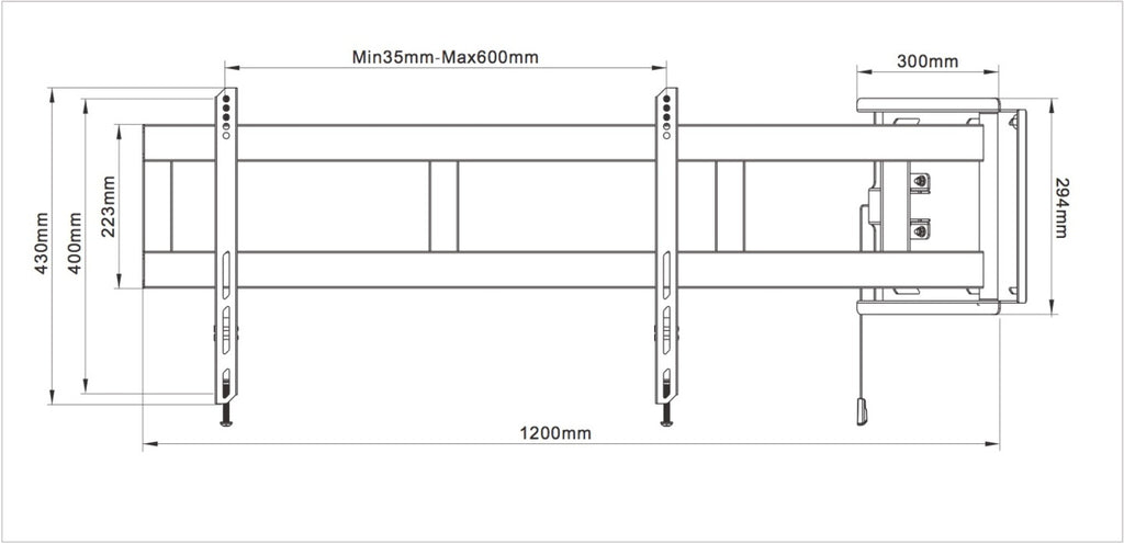 Multibrackets 2647 Support pour Téléviseur jusqu'à 175,3 cm (69") Noir