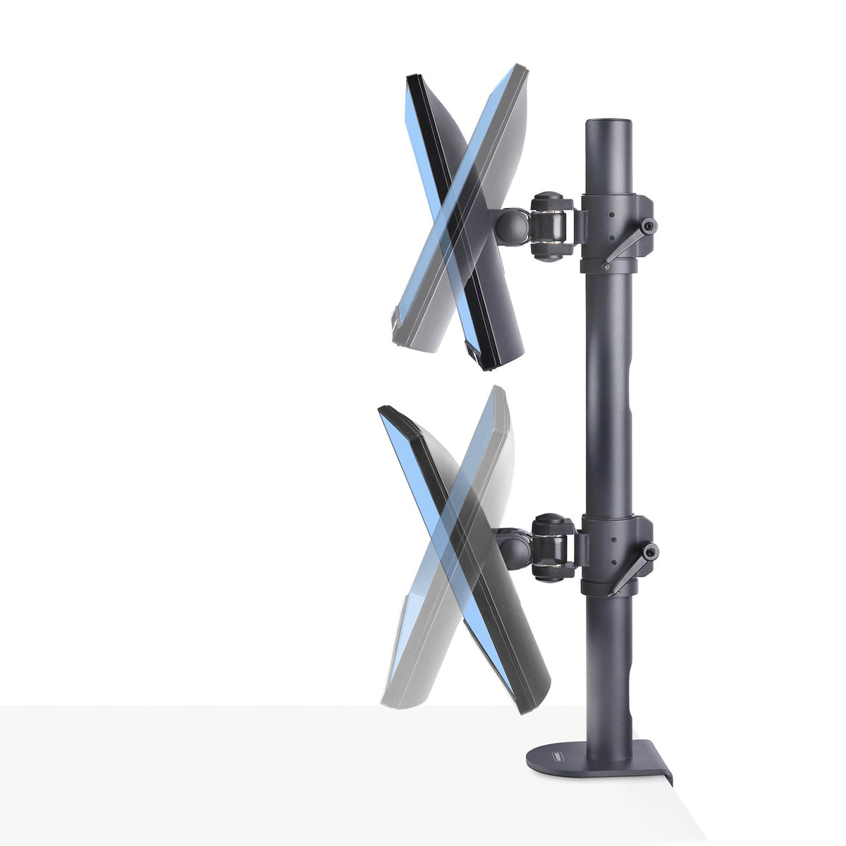 StarTech.com Support de Bureau pour 2 Moniteurs Empilés Verticalement jusqu'à 49", Capacité 32kg, Pince en C, VESA
