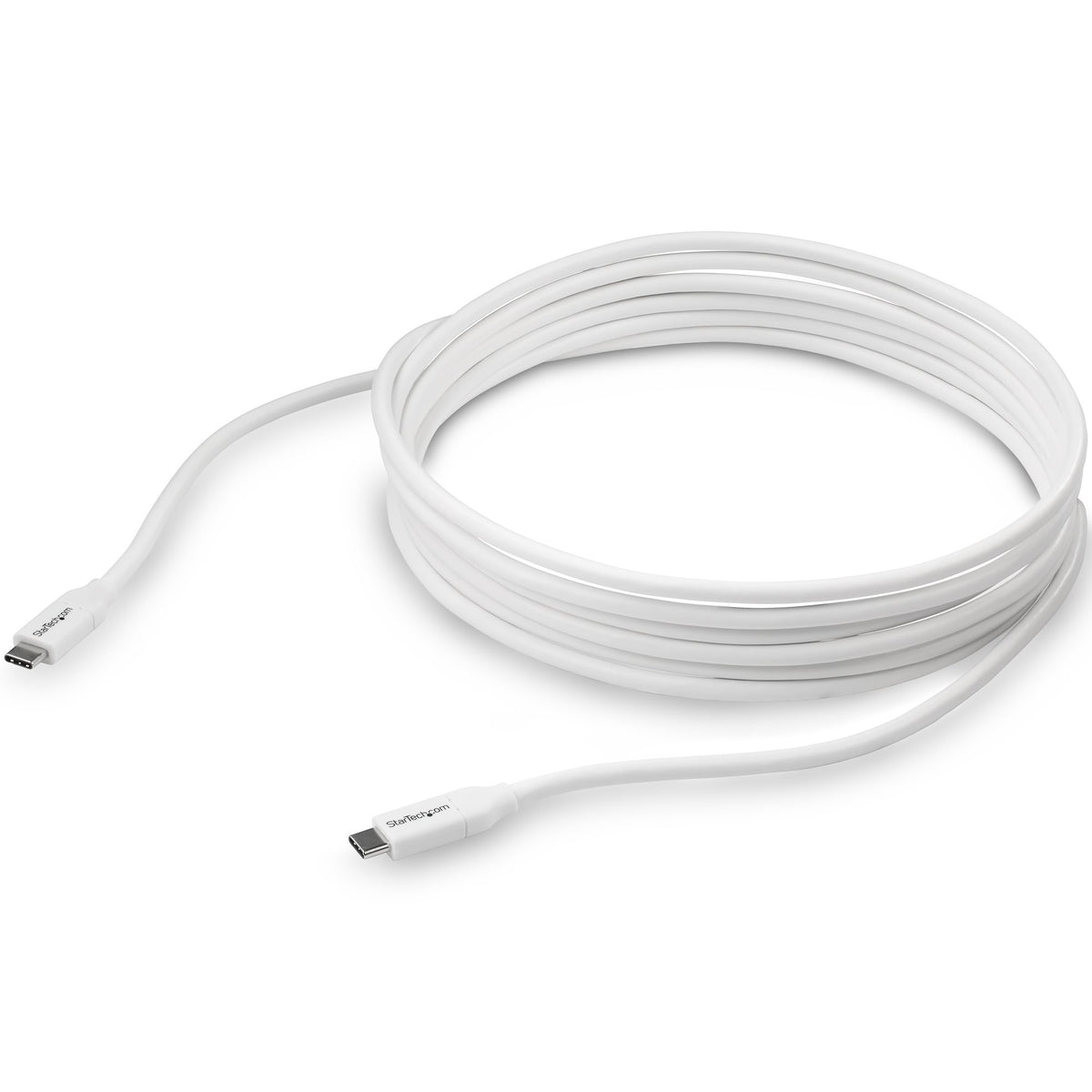 StarTech.com Câble de Charge Rapide USB-C 4m, 100W 5A PD, Synchronisation USB 2.0, Certifié USB-IF, Blanc
