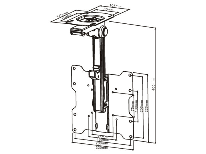 Multibrackets 9826 support pour téléviseur 94 cm (37") Noir - vue 7