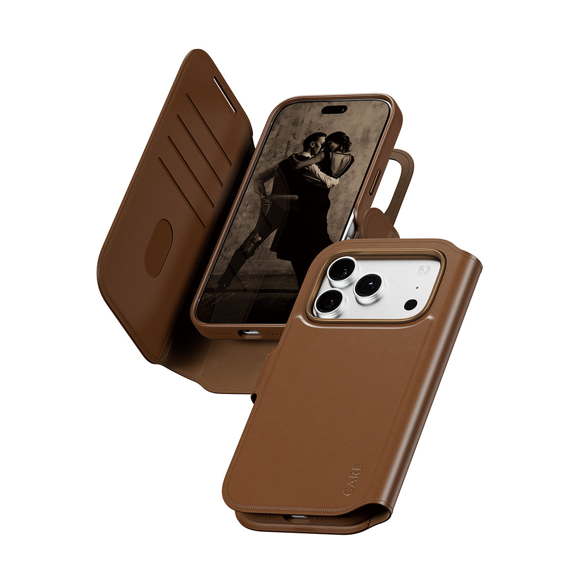 PanzerGlass CARE™ by ® Tango 2-in-1 Wallet Case Brown w. MagSafe iPhone 18 Pro | 17 Pro coque de protection pour téléphones portables Housse Marron