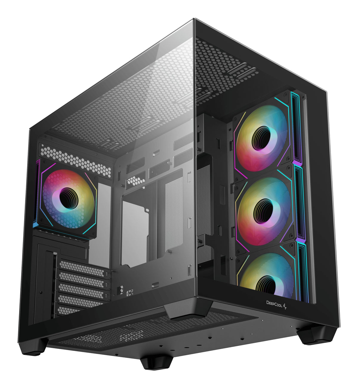 [AI generated title] Deepcool Cg530 Gaming Kabinet Med Rgb Belysning