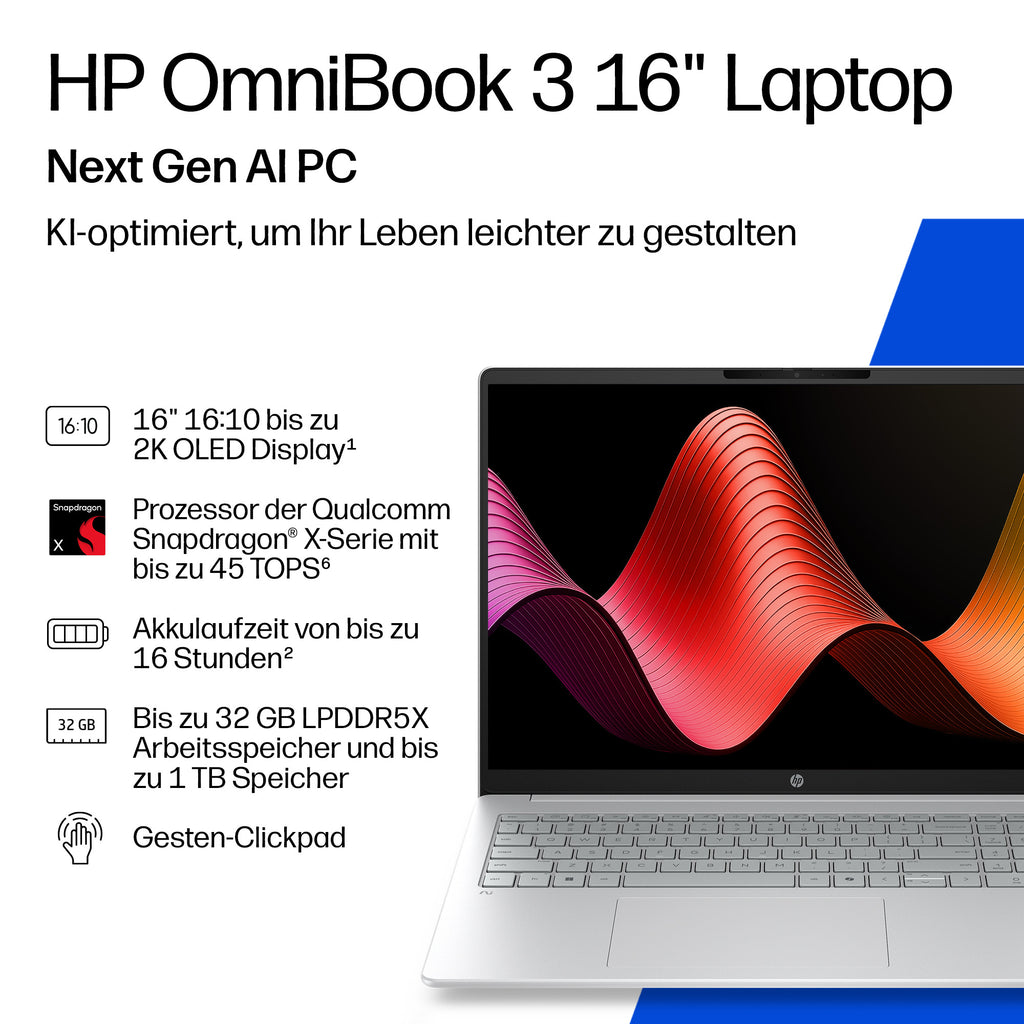 HP OmniBook 3 NGAI 16-bz0653ng 40,6cm (16 ) X1 16GB 1TB SSD