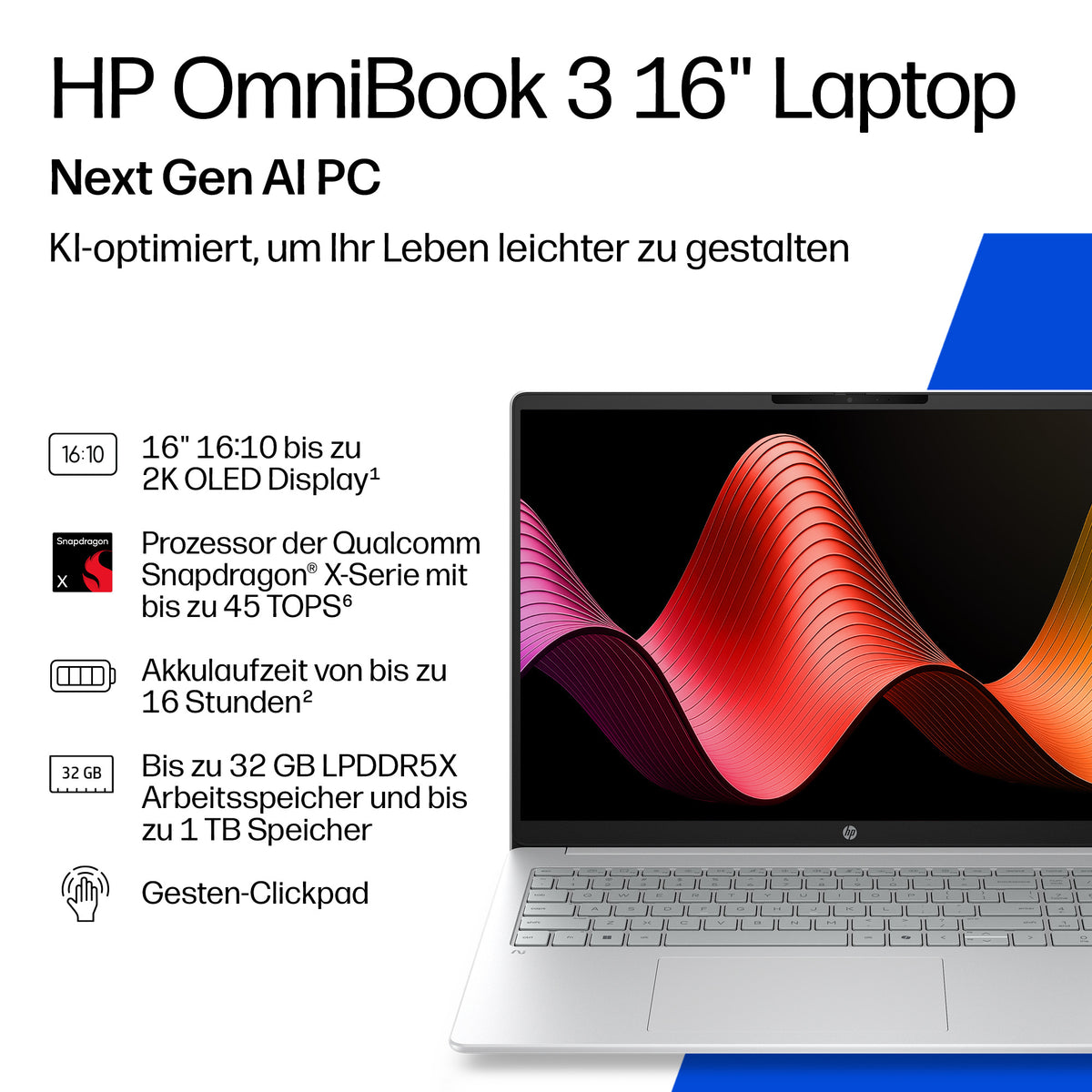 HP OmniBook 3 NGAI 16-bz0653ng 40,6cm (16 ) X1 16GB 1TB SSD