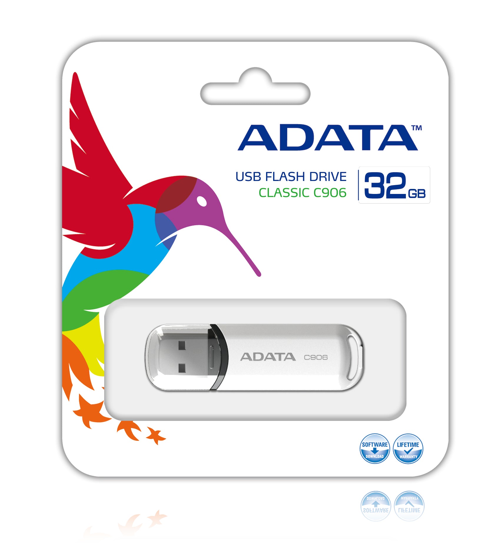 ADATA ADATA 32GB C906 lecteur USB flash 32 Go USB Type-A 2.0 Blanc