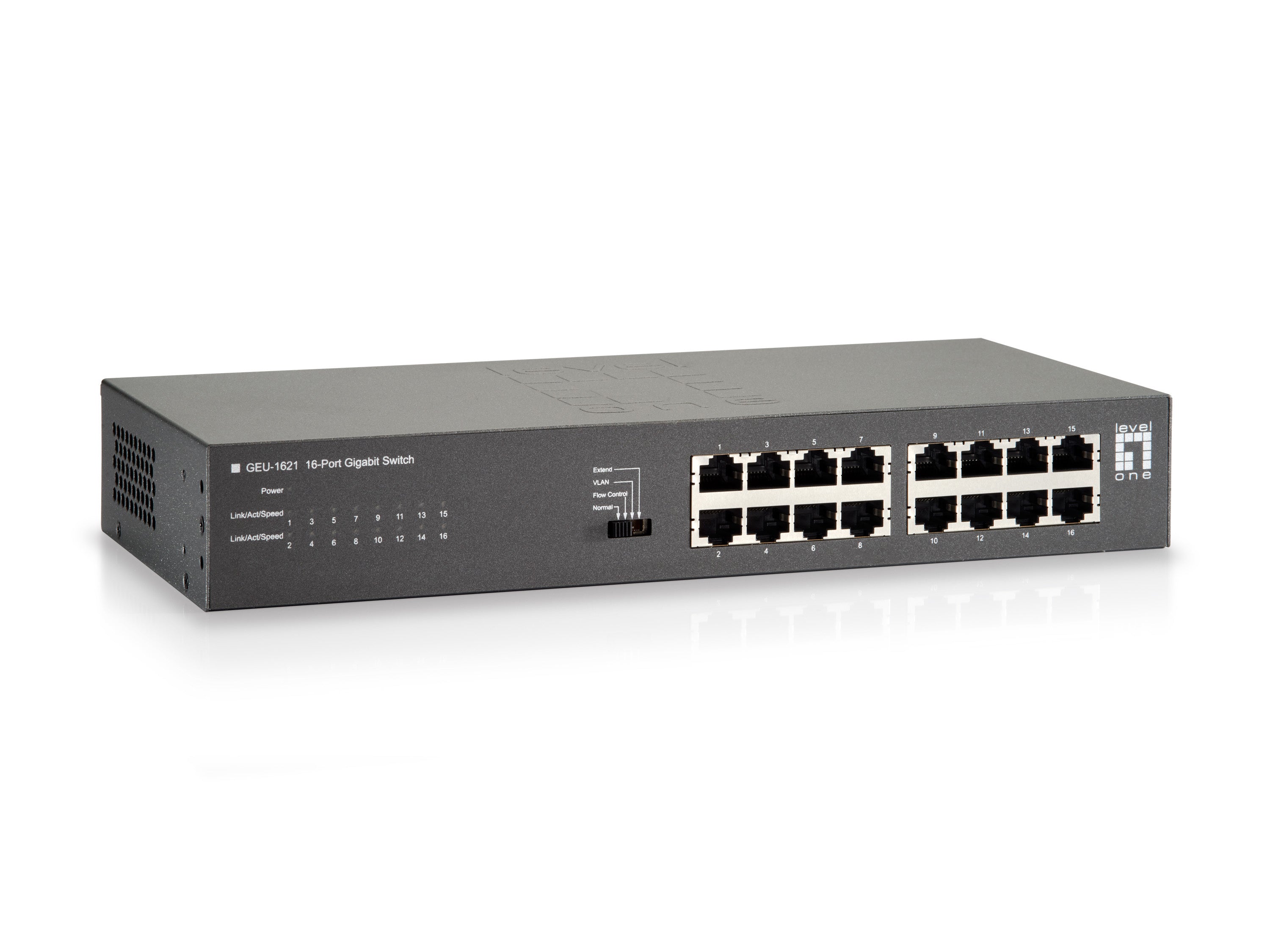 LevelOne GEU-1621 commutateur réseau Gigabit Ethernet (10/100/1000) Gris