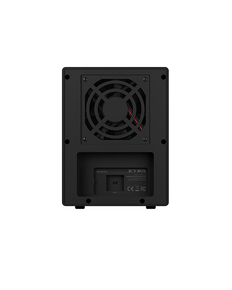 ICY BOX IB-3740-C31 Boîtier disque dur/SSD Noir 2.5/3.5"