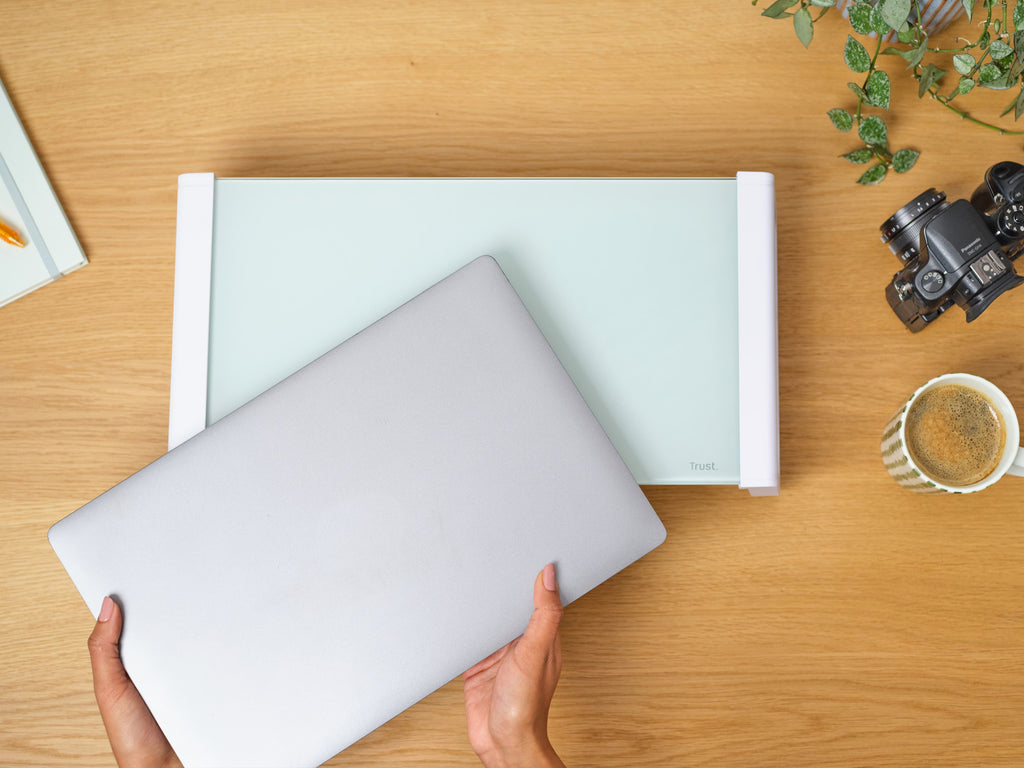 Trust 25351 support d'écran plat pour bureau Transparent, Blanc