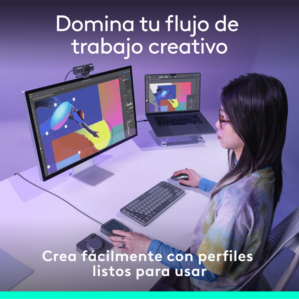 Logitech Master Series MX Creative Console Tastatur og drejeskive sæt RGB Kablet