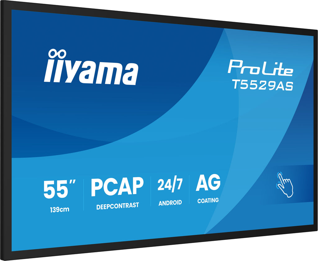 iiyama T5529AS-B1AG Écran d'affichage dynamique En forme de kiosk 138,7 cm (54.6") LED Wifi 450 cd/m² 4K Ultra HD Noir Écran tactile Intégré dans le processeur Android 24/7 - vue 5
