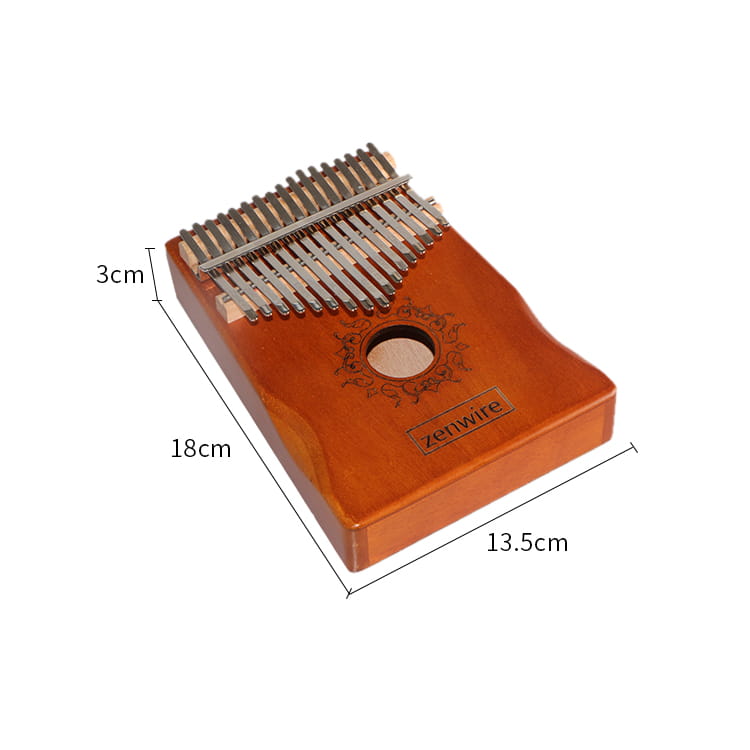 Kalimba, instrument africain, piano Zanza Mbira, 17 touches, en bois, couleur bronze, Zenwire K-01