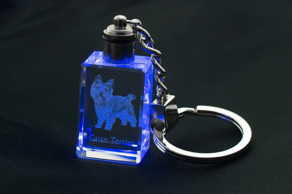 Cairn Terrier - Crystal key ring with dog photo, illuminated key ring, unique gift by Art-Dog brand