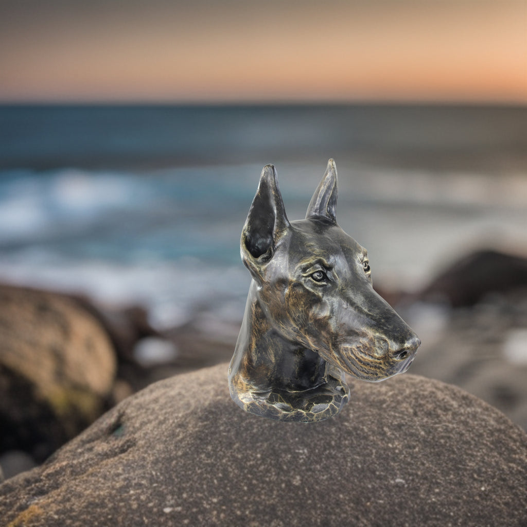 Dobermann, Doberman Pinscher, Dobie - dog bust, large dog head for the garden, unique living room decoration by Art-Dog brand