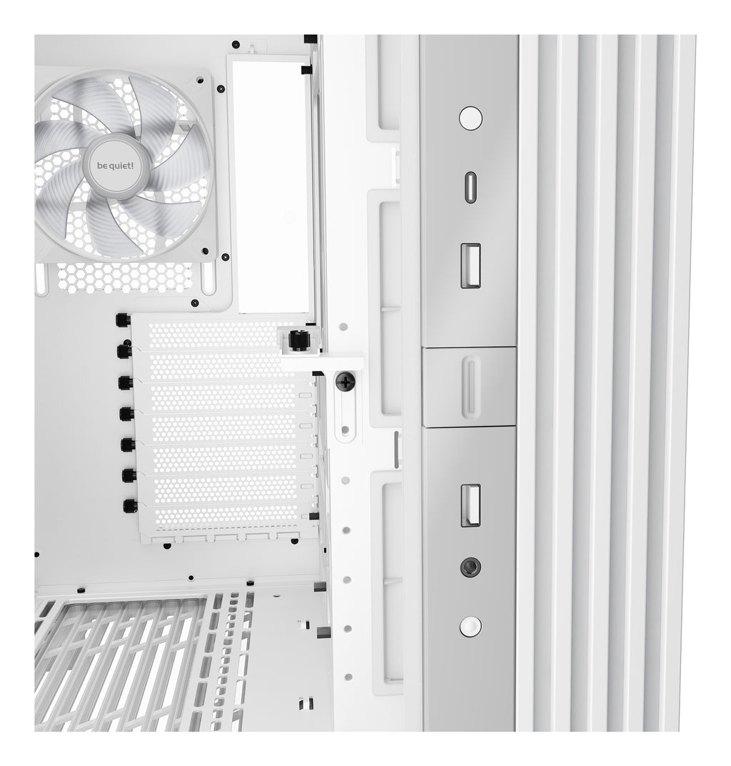 be quiet! Light Base 600 LX Blanc | Boîtier PC ARGB vitré, Mini ITX / Micro ATX / ATX, 4 ventilateurs Light Wings 120 mm PWM