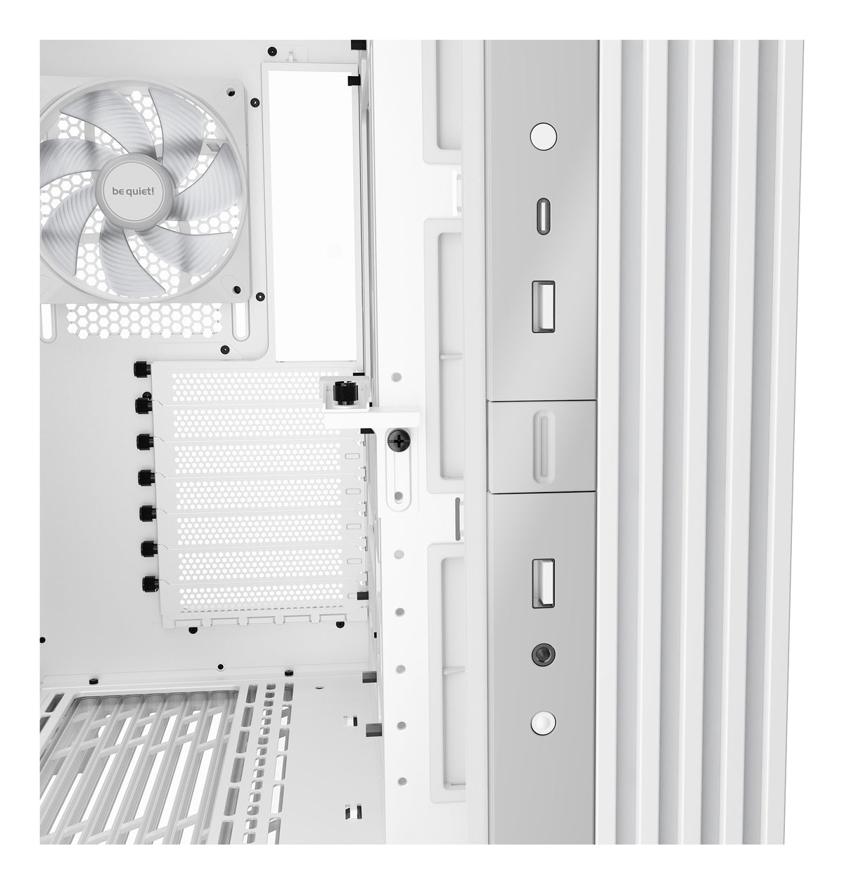 be quiet! Light Base 600 LX Blanc | Boîtier PC ARGB vitré, Mini ITX / Micro ATX / ATX, 4 ventilateurs Light Wings 120 mm PWM