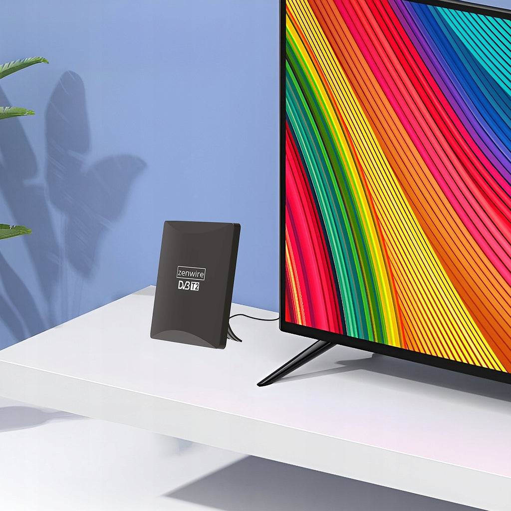 Antenne pour la télévision numérique terrestre DVB-T2 HEVC 2-en-1, pour usage extérieur et intérieur, 4K, Zenwire HDAT80