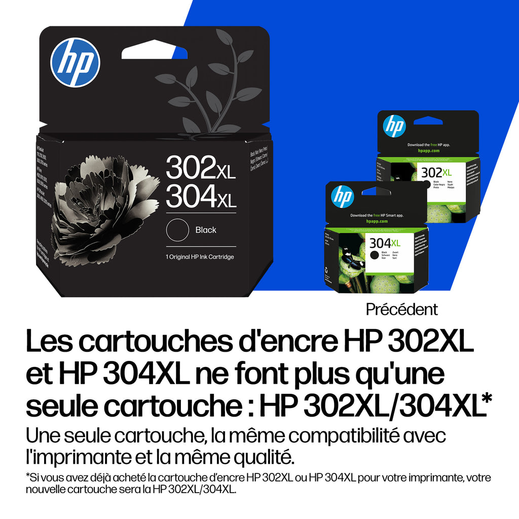 HP 302/304 Cartouche d’encre Combo Trois couleurs/Noir (pack de 2)