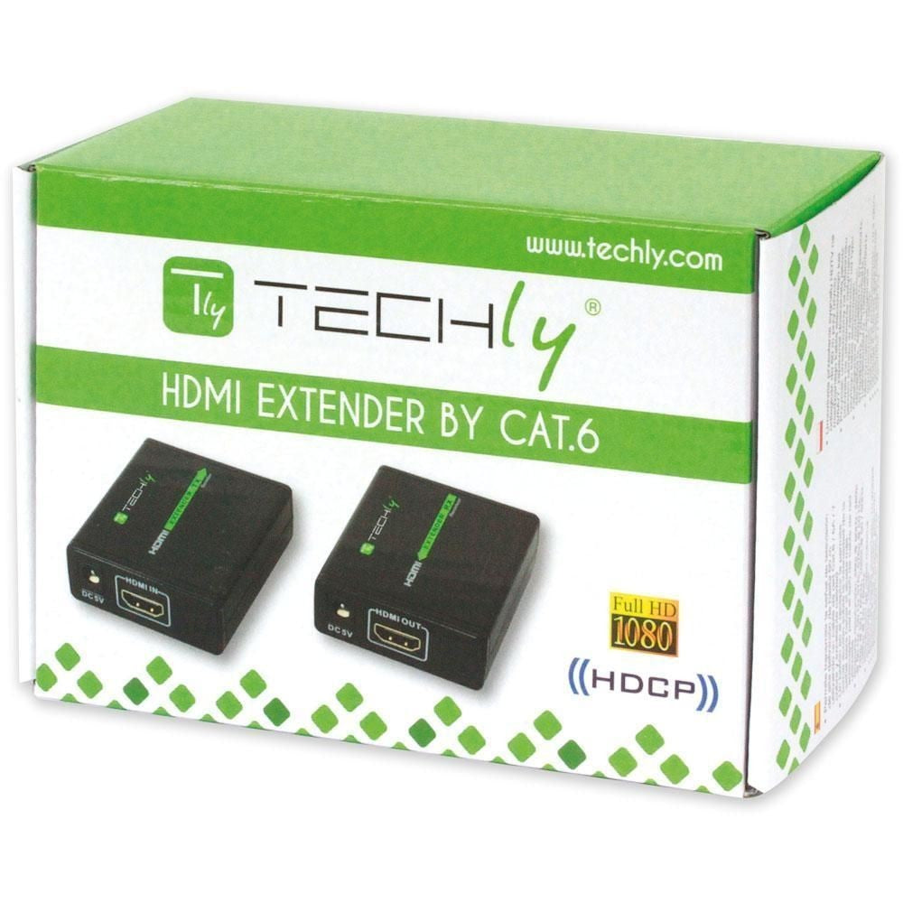 Techly IDATA EXT-E70 extension audio/video Émetteur et récepteur AV Noir