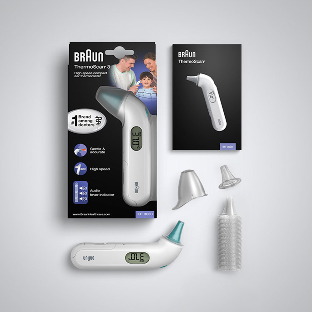 Braun ThermoScan 3 Contact Blanc Oreille