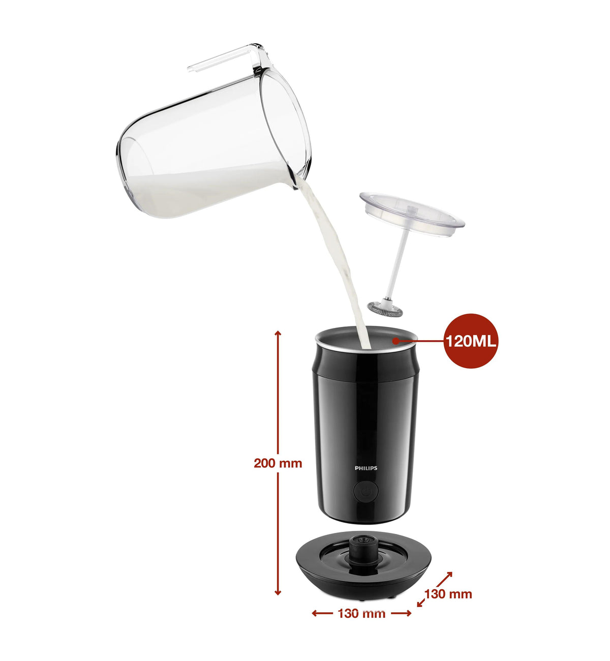Philips Milk Twister CA6500/63 Mousseur à lait - Noir - vue 2