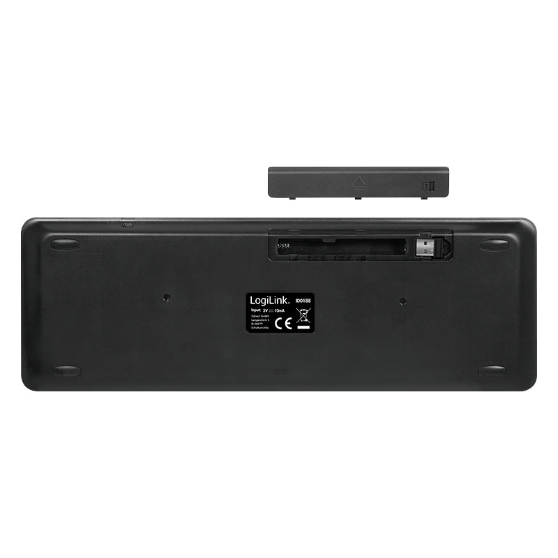 LogiLink ID0188 Clavier Sans Fil RF QWERTZ Noir - vue 3