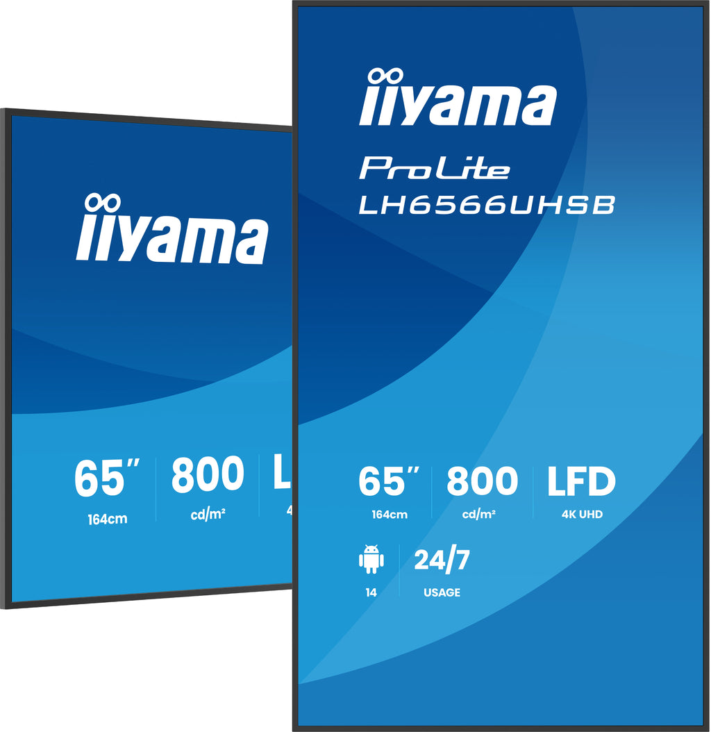 iiyama LH6566UHSB-B1AG Écran d'affichage dynamique Écran plat de signalisation numérique 165,1 cm (65") LCD Wifi 800 cd/