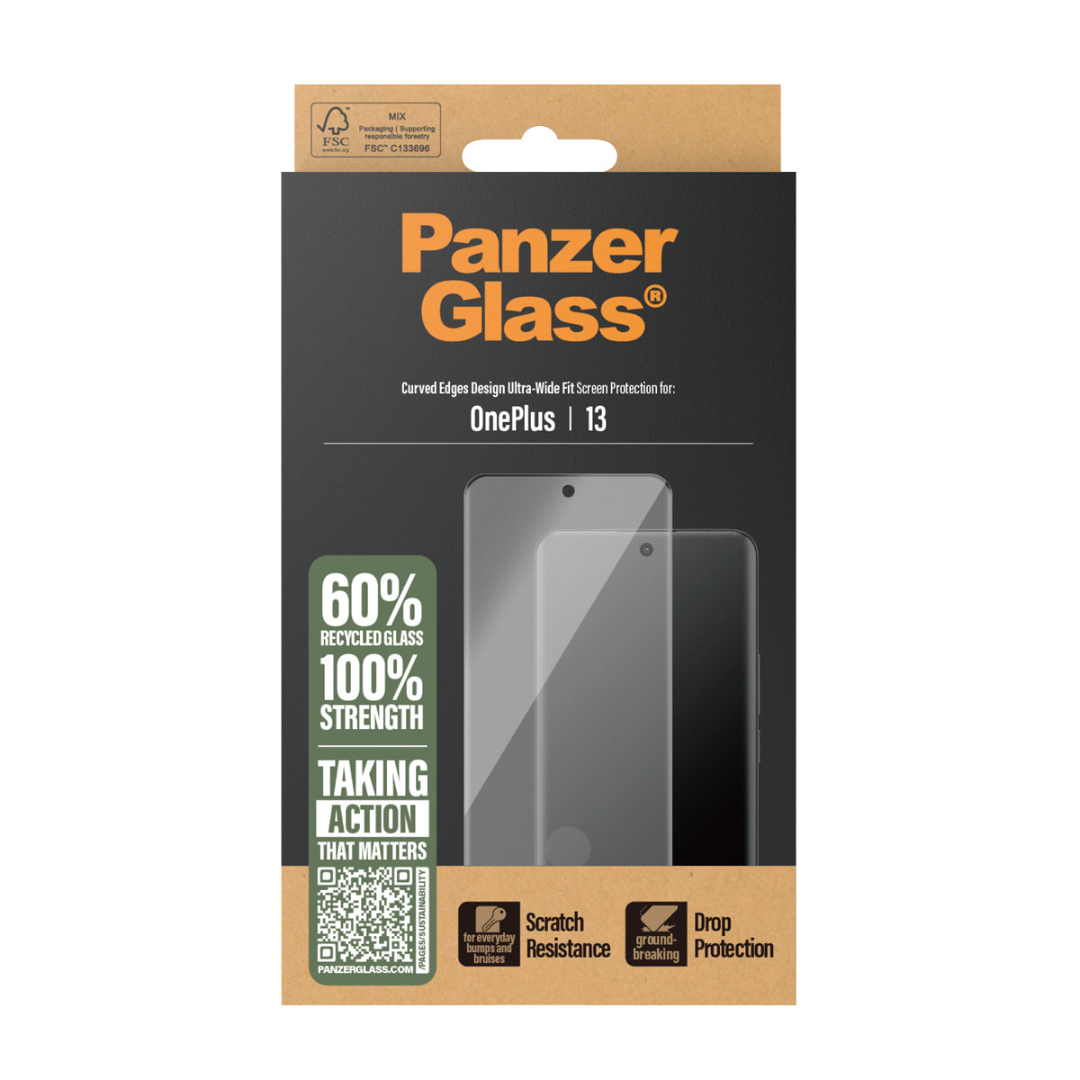 PanzerGlass Protection d'écran Ultra-Wide Fit pour OnePlus 13, Transparent