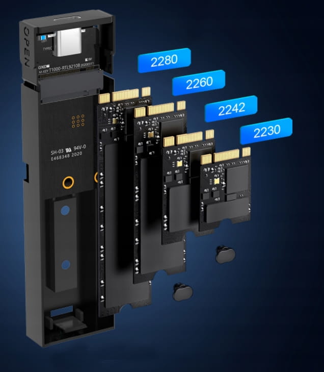Adaptateur SSD M.2 USB 3.0 NGFF avec boîtier M.2 SATA Zenwire BS-2809S
