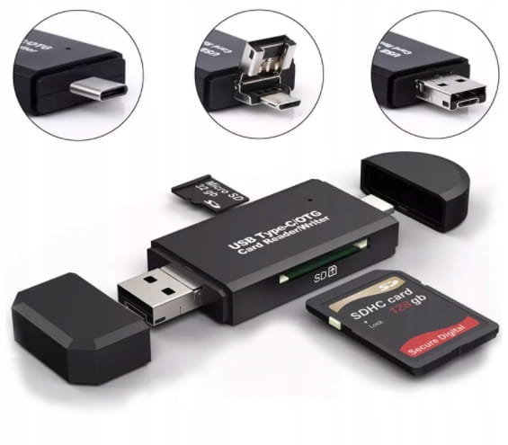 Lecteur de cartes SD, adaptateur 5-en-1, clé USB, Micro USB, USB-C, OTG, Zenwire BYL-2217TU