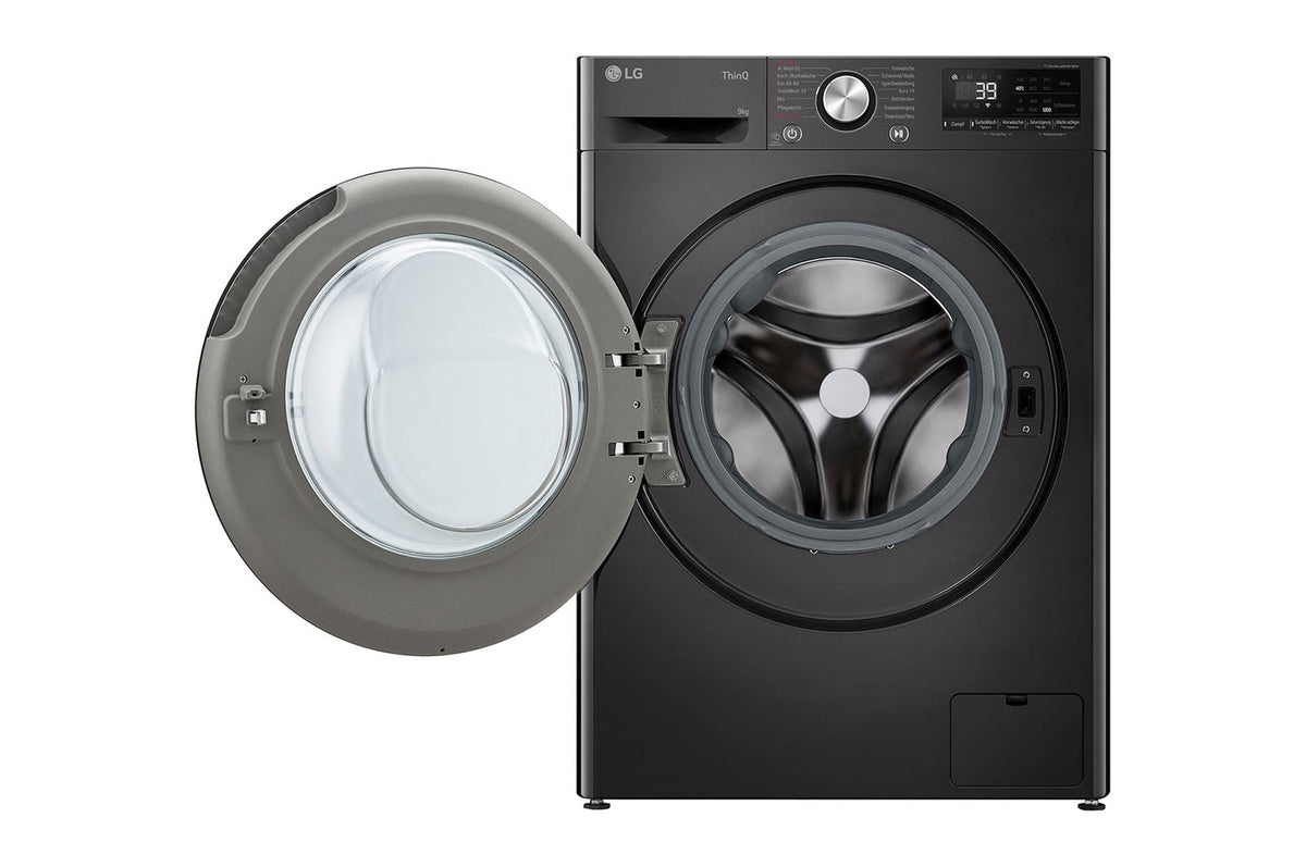 LG F2V7SLIM9B machine à laver Charge avant 9 kg 1200 tr/min Noir - vue 2