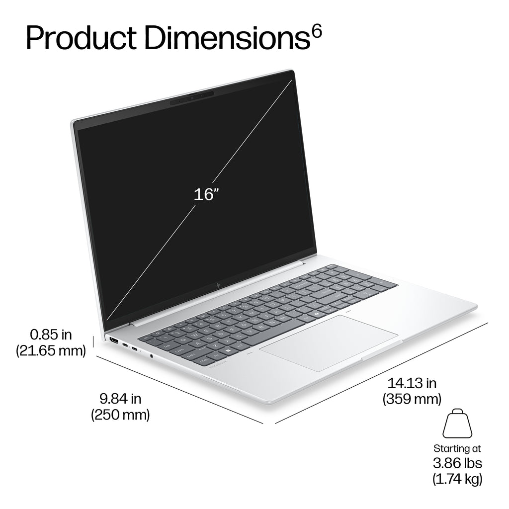 HP EliteBook 8 G2a Next Gen AI PC 16 pouces WUXGA, AMD Radeon 840M, 16GB RAM, 512GB SSD, Windows 11 Pro