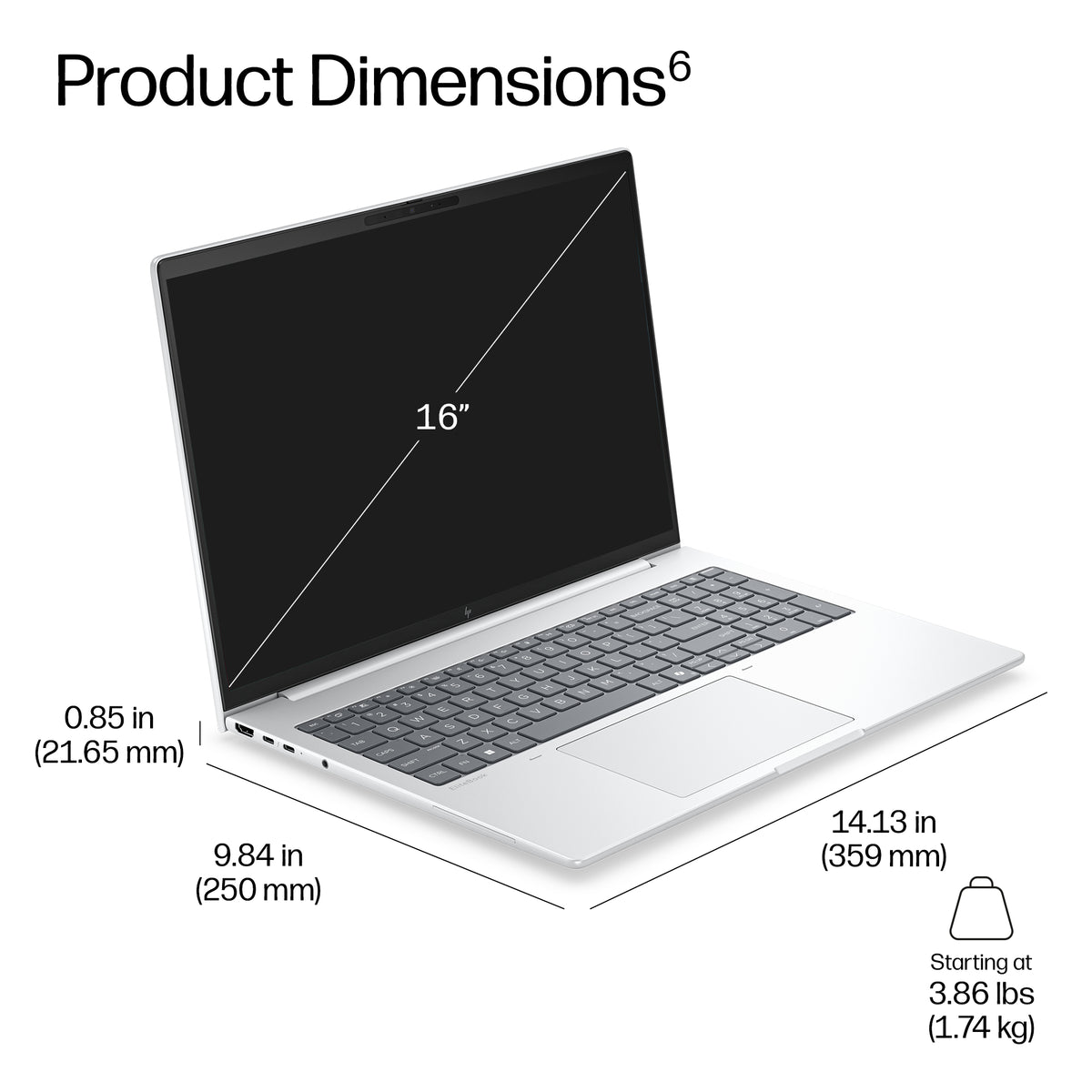 HP EliteBook 8 G2a Next Gen AI PC 16 pouces WUXGA, AMD Radeon 840M, 16GB RAM, 512GB SSD, Windows 11 Pro