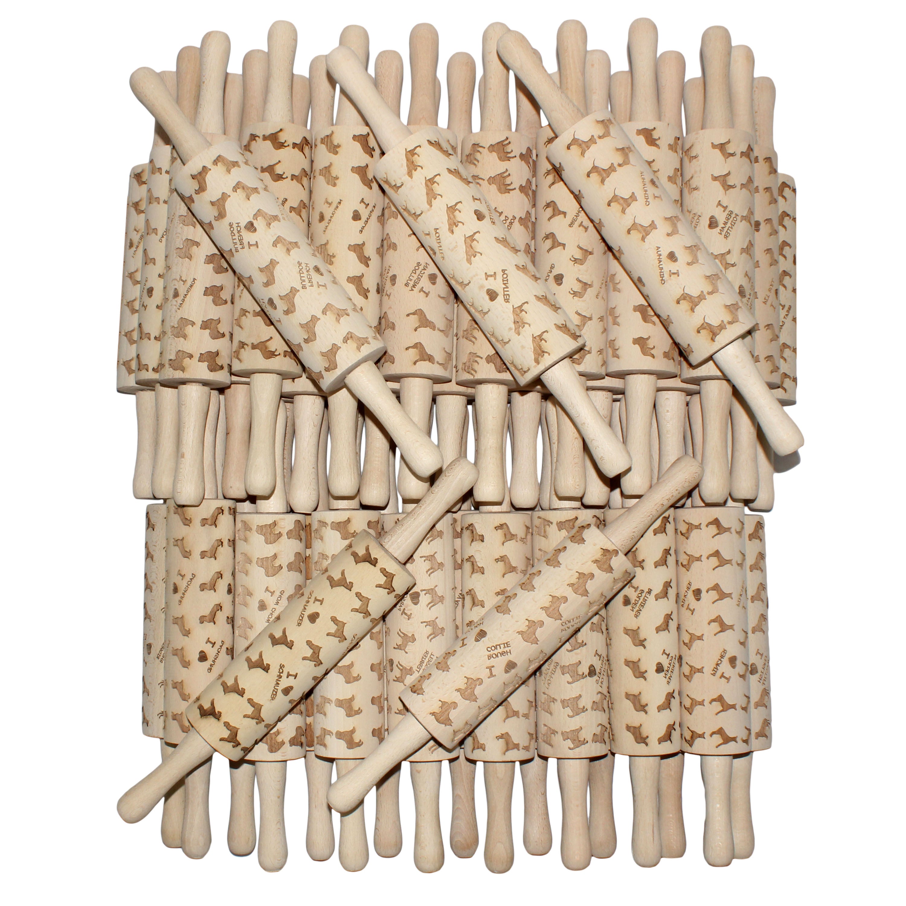 Papillon, Continental Toy Spaniel, Butterfly dog II - patterned rolling pin with a dog, rolling pin for dough and ceramics, a gift for a pastry chef from the Art-Dog brand