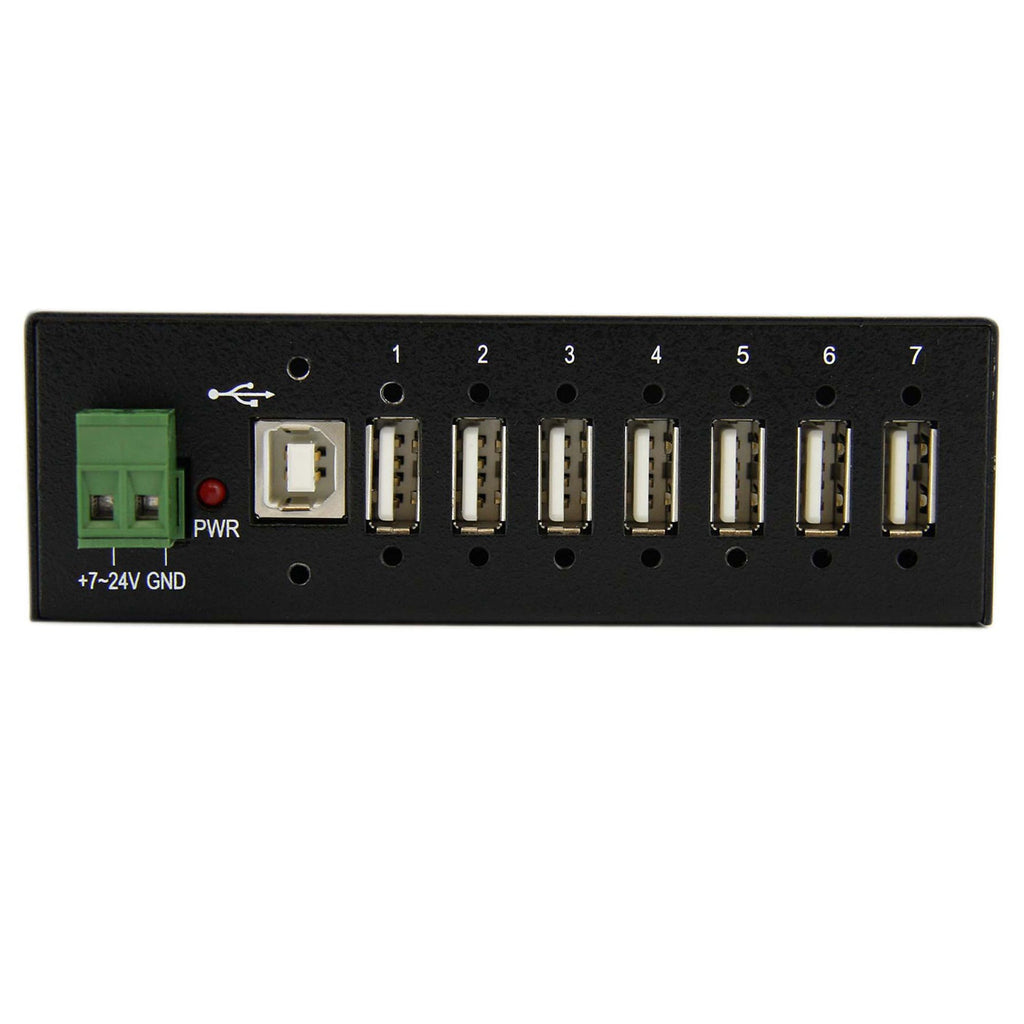 StarTech.com Hub USB Industriel Robuste 7 Ports, Montable Rail DIN