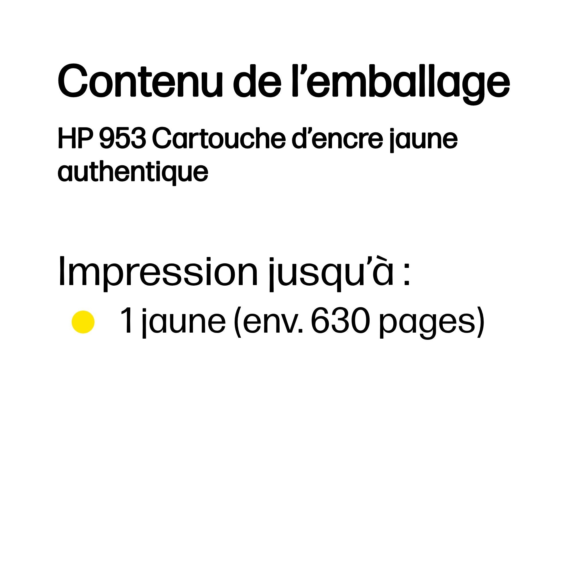 HP 953 Cartouche d’encre jaune authentique