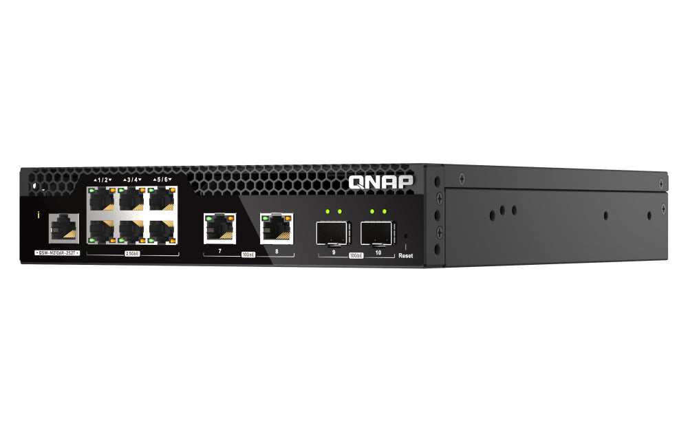 QNAP QSW-M2106R-2S2T Commutateur Réseau Géré L2 10G Ethernet 1U Noir