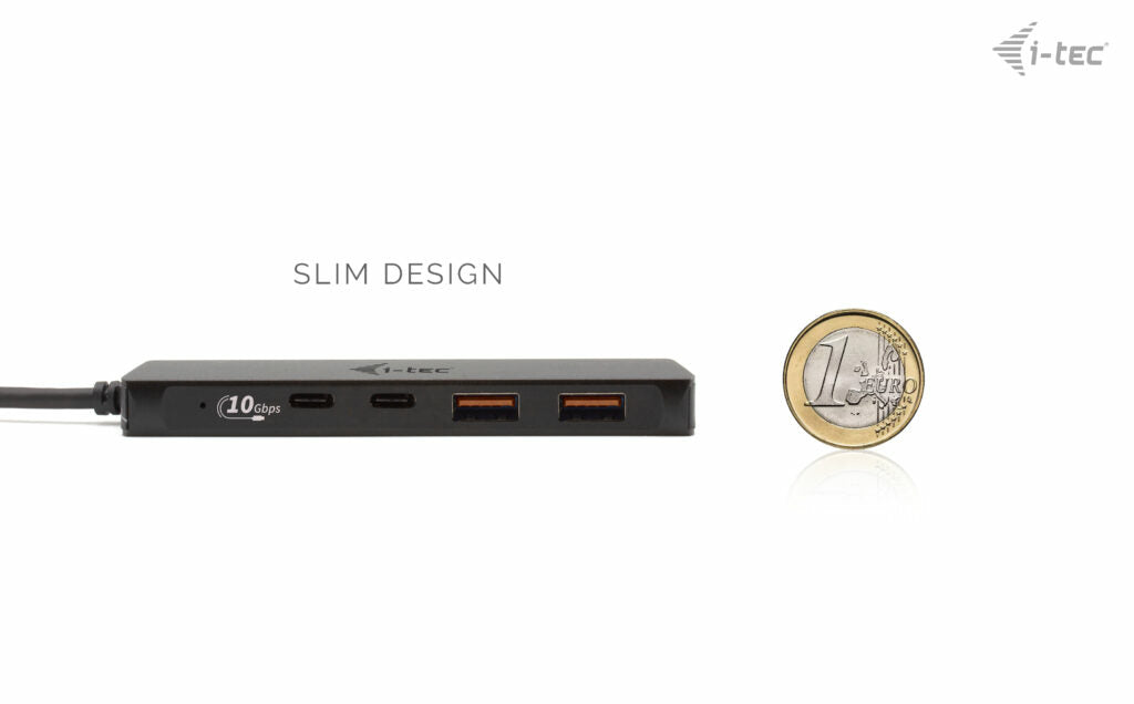 i-tec Metal C31HUBMETAL2A2C hub & concentrateur USB 3.2 Gen 1 (3.1 Gen 1) Type-C 10000 Mbit/s Noir