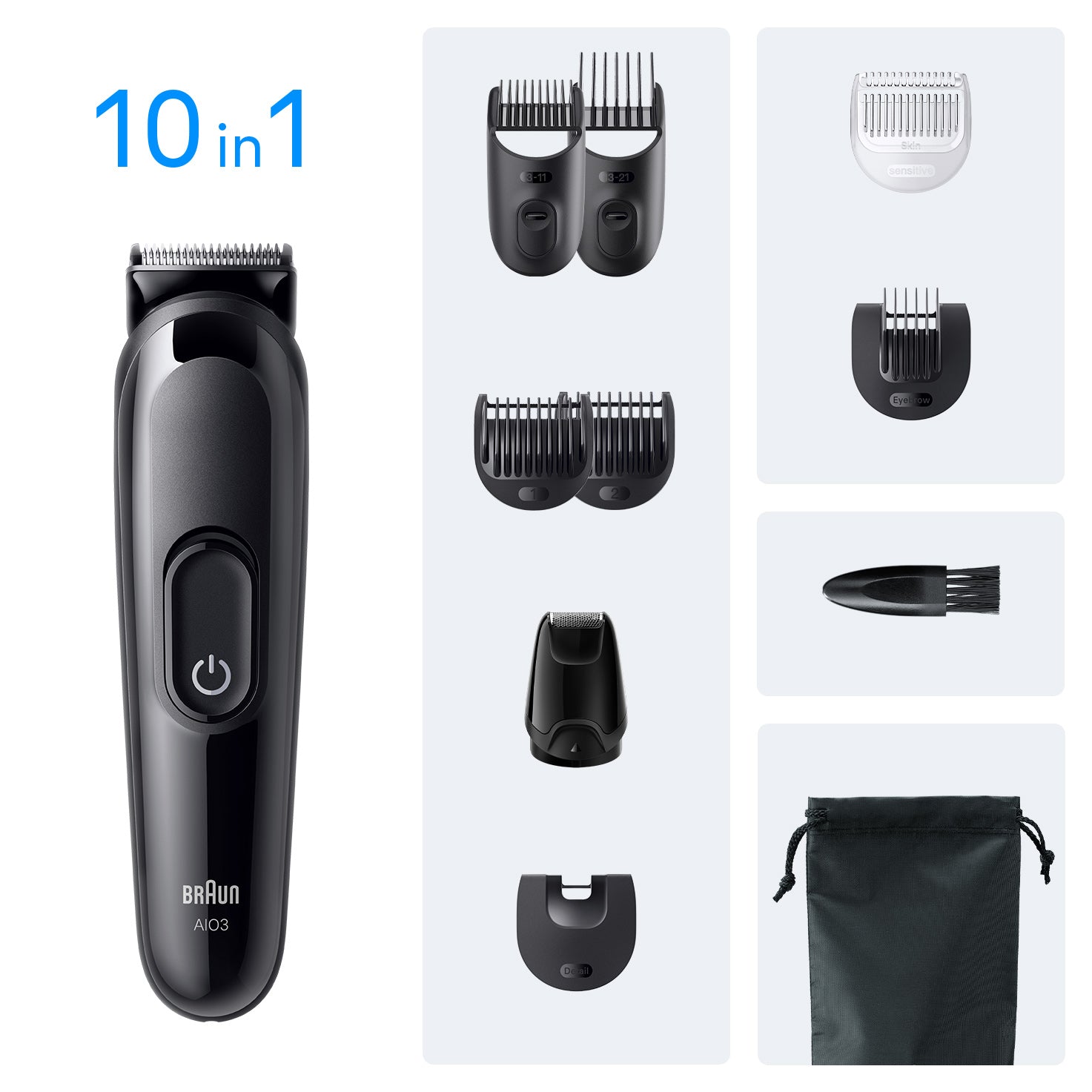 Braun AIO3560 tondeuse à cheveux Noir 14 Hybrides nickel-métal (NiMH)