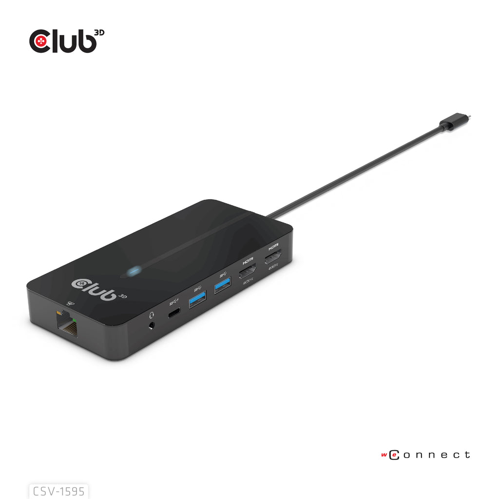 CLUB3D CSV-1595 Station d'accueil USB 3.2 Gen 1 Type-C, 4K UHD 60Hz, Noir