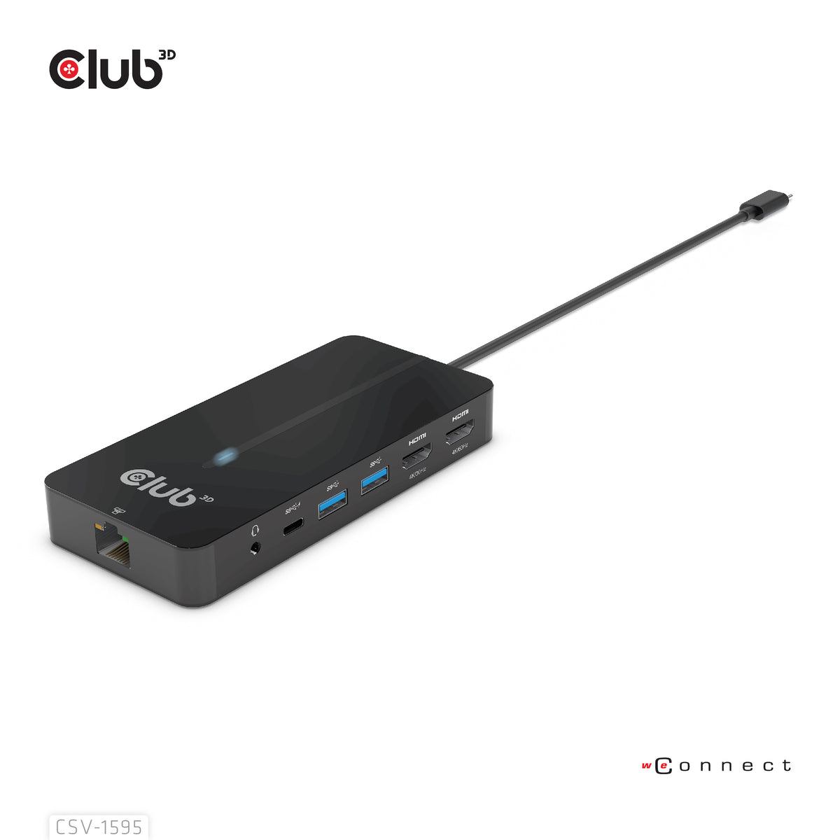 CLUB3D CSV-1595 Station d'accueil USB 3.2 Gen 1 Type-C, 4K UHD 60Hz, Noir