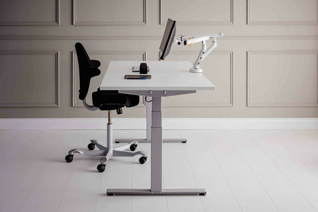 Support Double Bras pour Moniteur BE Flexible Dual, Blanc