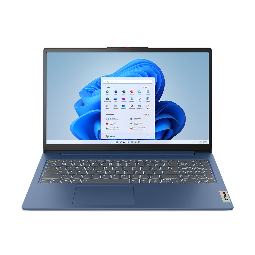 Lenovo IdeaPad Slim 3 15AMN8 AMD Ryzen™ 5 7520U Ordinateur portable 39,6 cm (15.6") Full HD 16 Go LPDDR5-SDRAM 512 Go SSD Wi-Fi 6 (802.11ax) Windows 11 Home Allemand Bleu