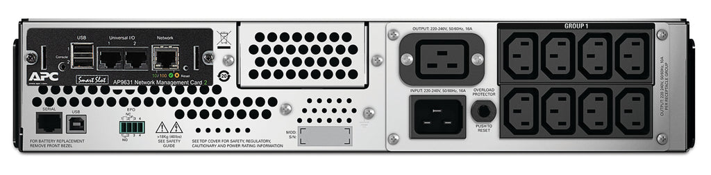 APC Smart-UPS SMT2200RMI2UNC - 8x C13, 1x C19, USB, montable en rack, NMC, 2200VA - vue 2